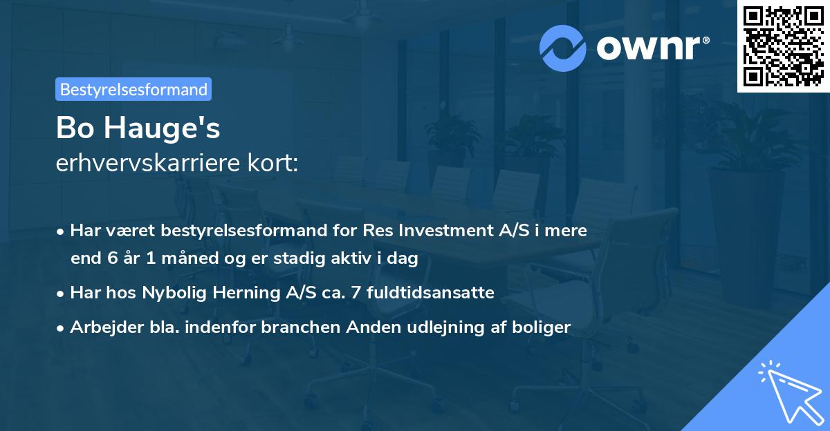 Bo Hauge's erhvervskarriere kort