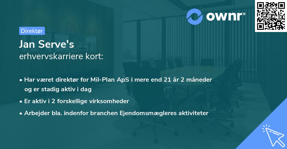 Jan Serve's erhvervskarriere kort