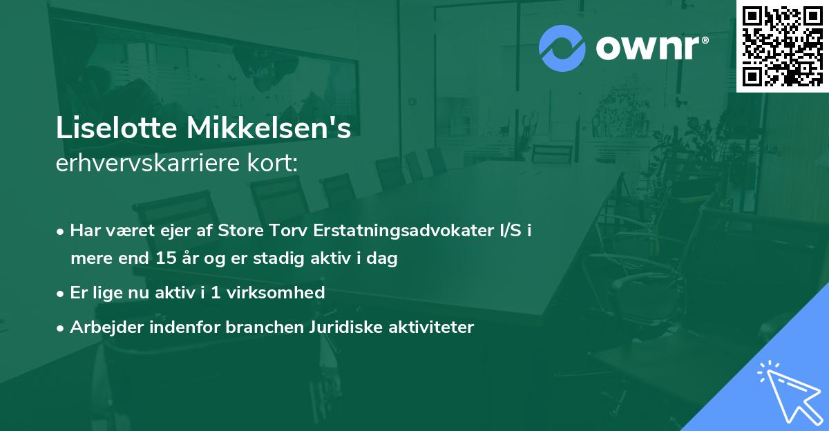 Liselotte Mikkelsen's erhvervskarriere kort