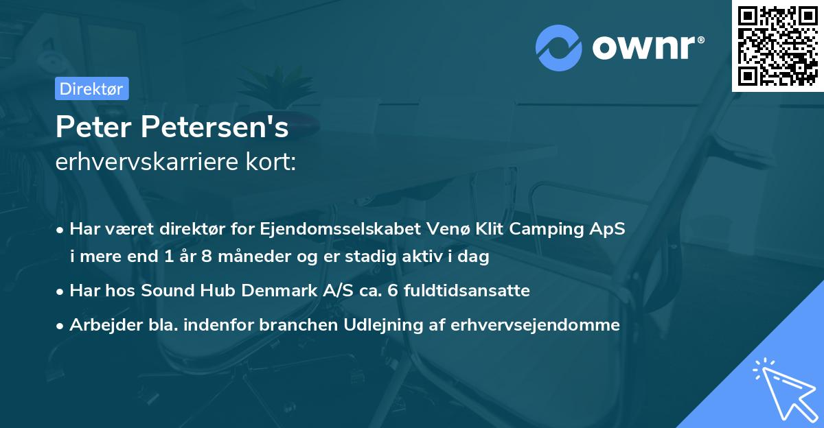 Peter Petersen's erhvervskarriere kort
