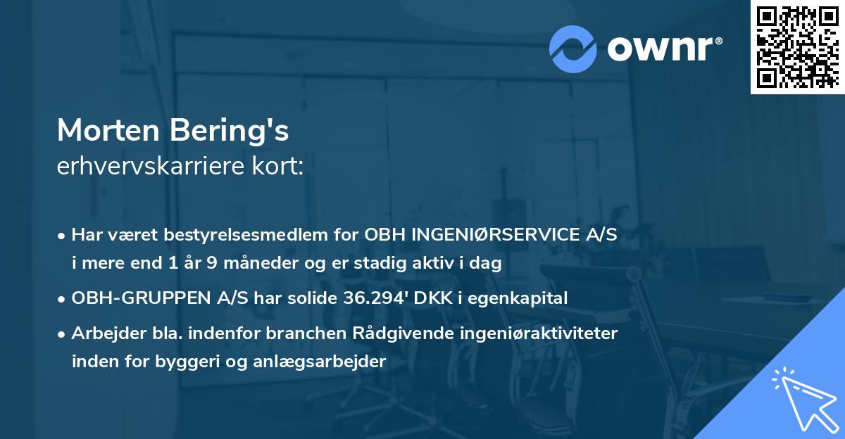 Morten Bering's erhvervskarriere kort