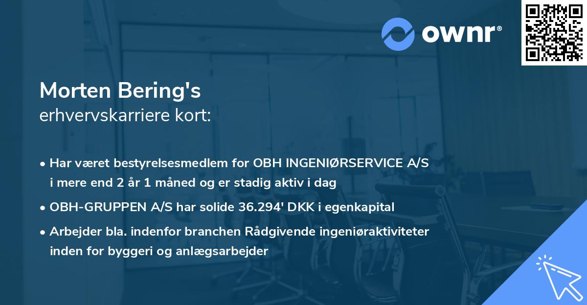 Morten Bering's erhvervskarriere kort
