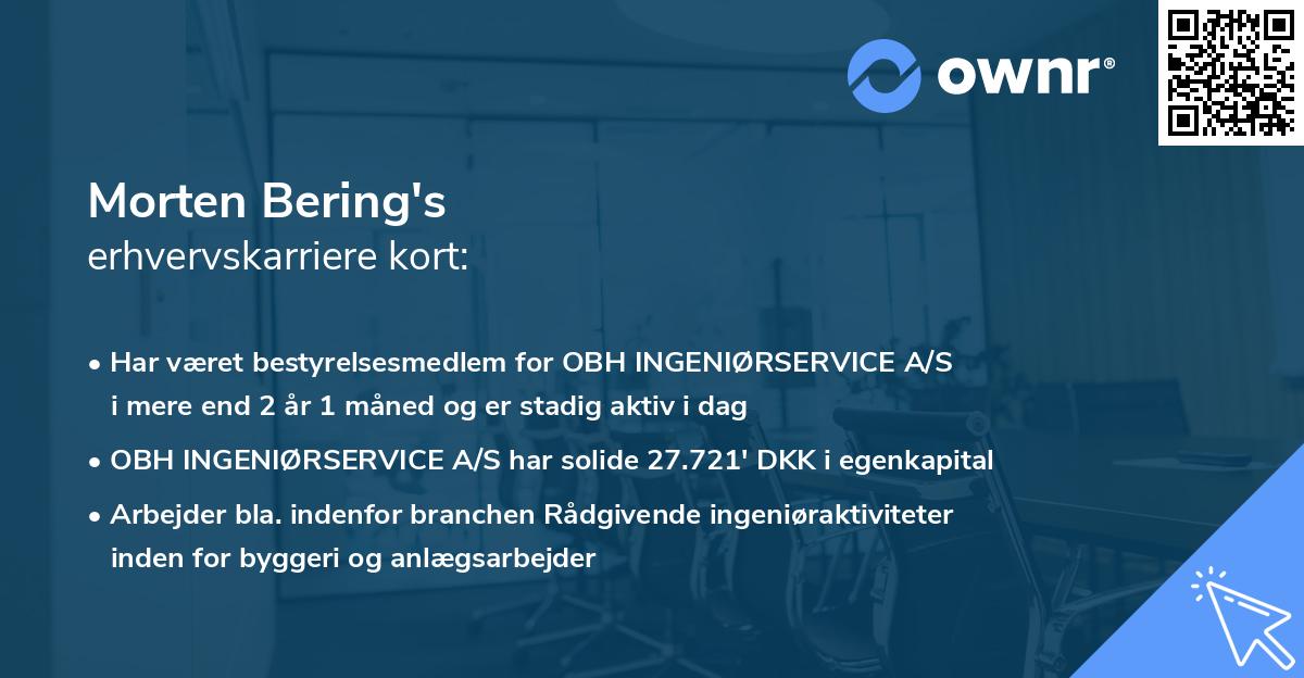 Morten Bering's erhvervskarriere kort