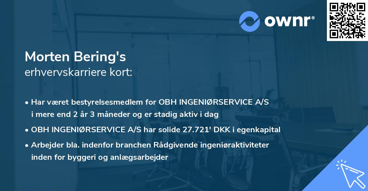 Morten Bering's erhvervskarriere kort