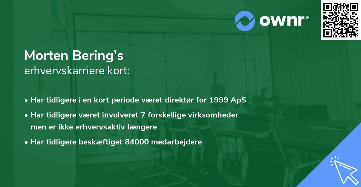 Morten Bering's erhvervskarriere kort