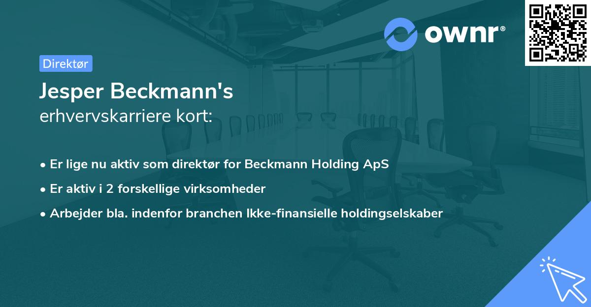 Jesper Beckmann's erhvervskarriere kort