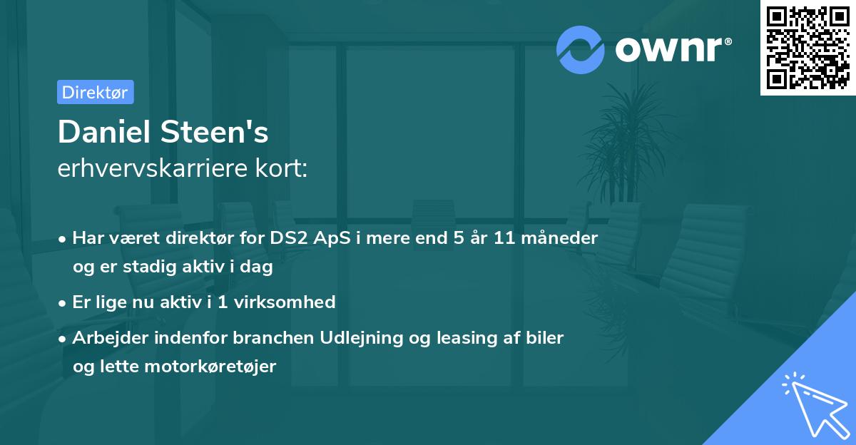 Daniel Steen's erhvervskarriere kort