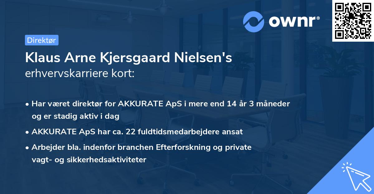 Klaus Arne Kjersgaard Nielsen's erhvervskarriere kort