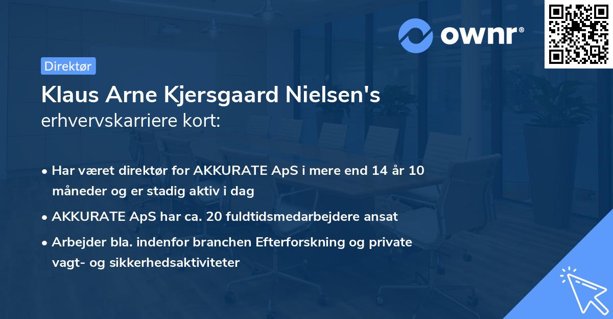 Klaus Arne Kjersgaard Nielsen's erhvervskarriere kort