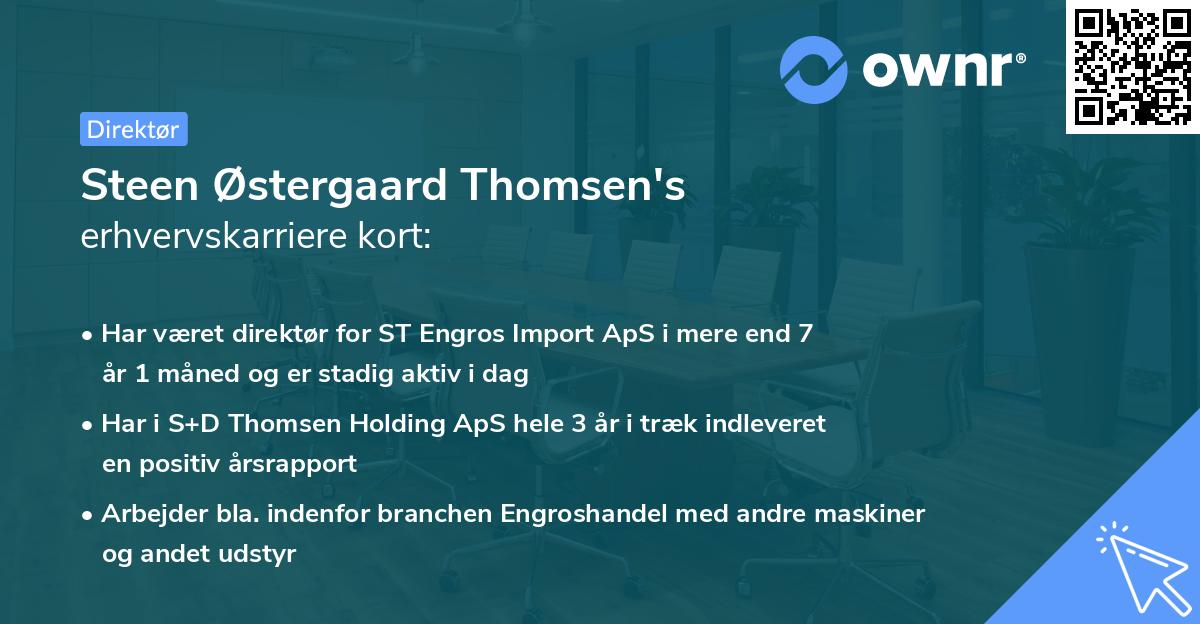 Steen Østergaard Thomsen's erhvervskarriere kort