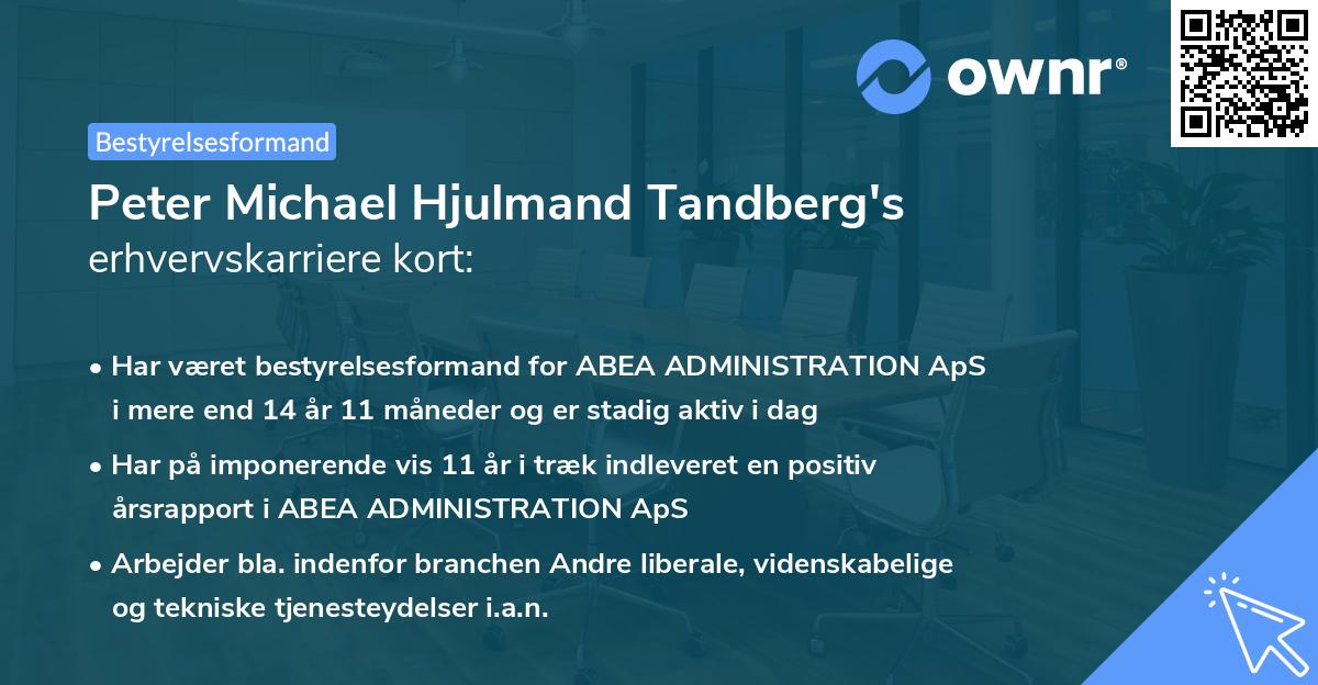 Peter Michael Hjulmand Tandberg's erhvervskarriere kort