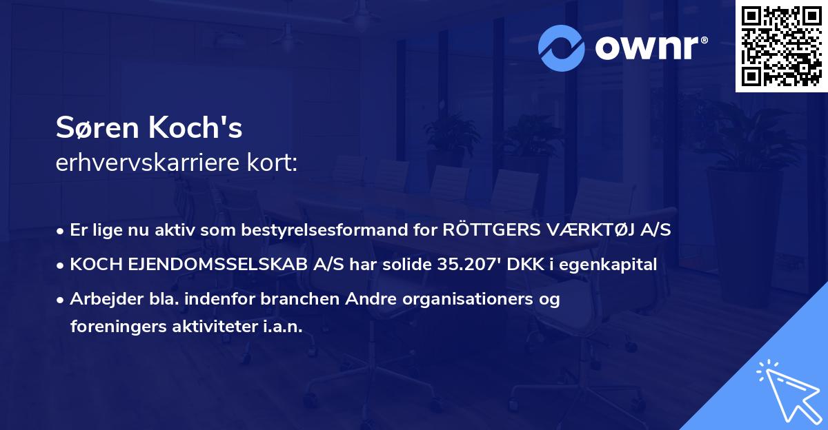 Søren Koch's erhvervskarriere kort