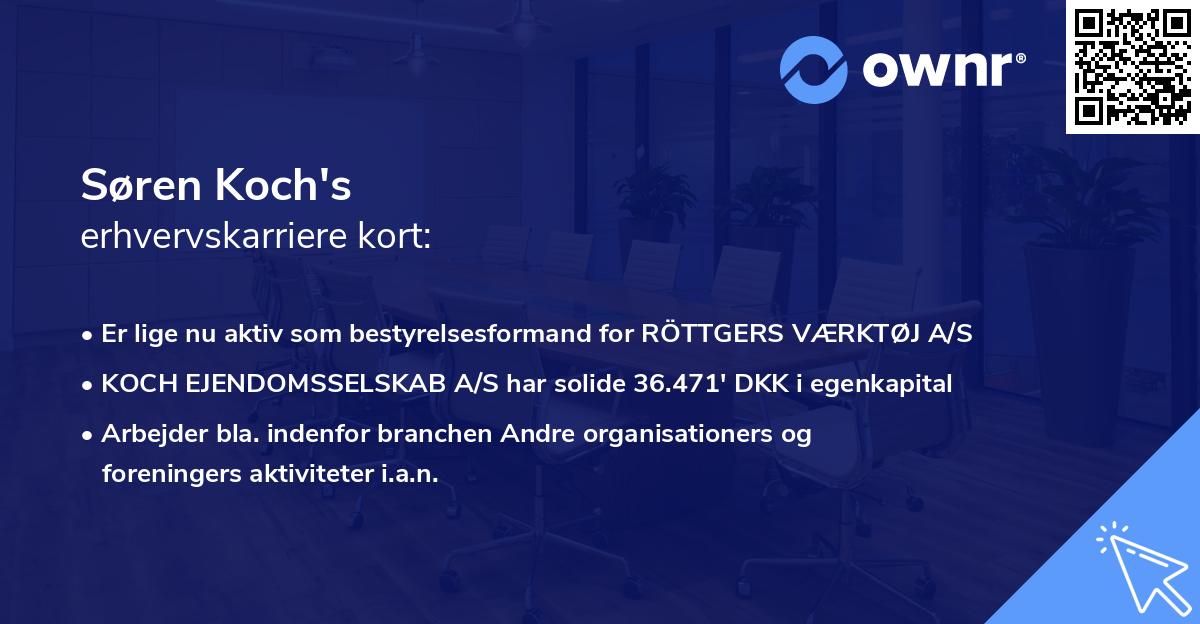 Søren Koch's erhvervskarriere kort