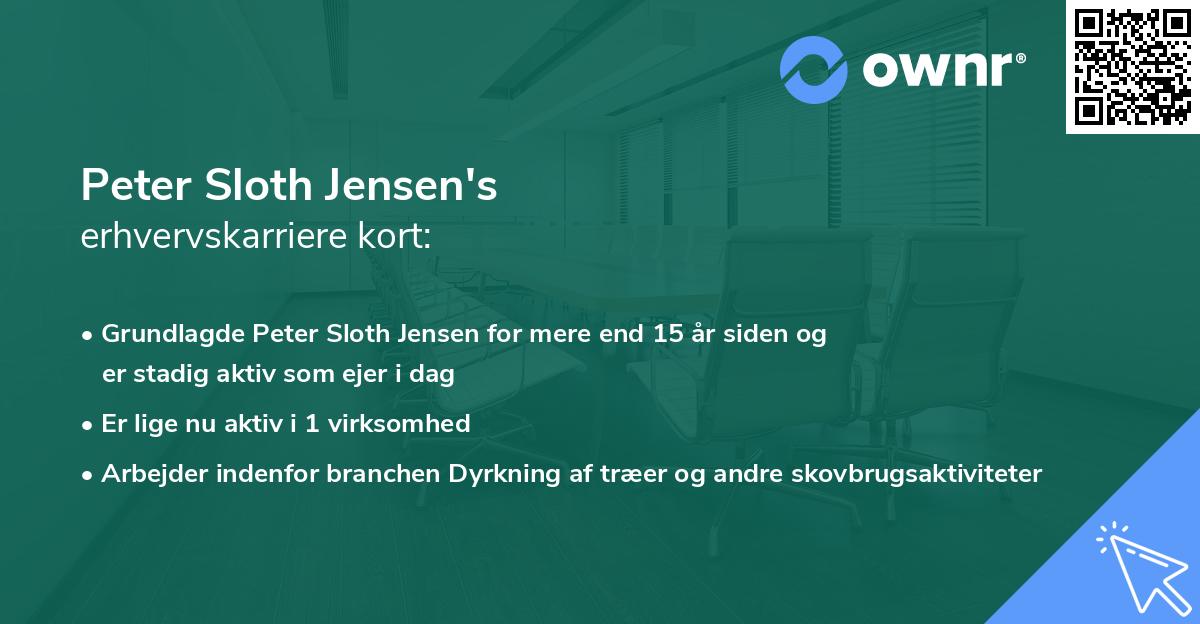 Peter Sloth Jensen's erhvervskarriere kort
