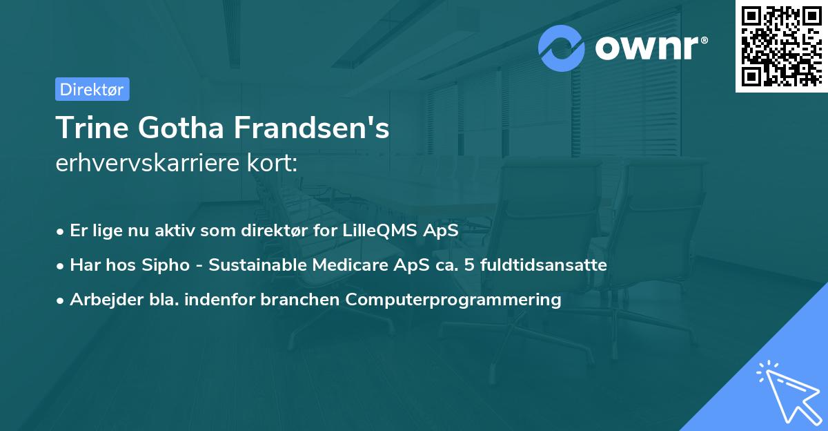 Trine Gotha Frandsen's erhvervskarriere kort