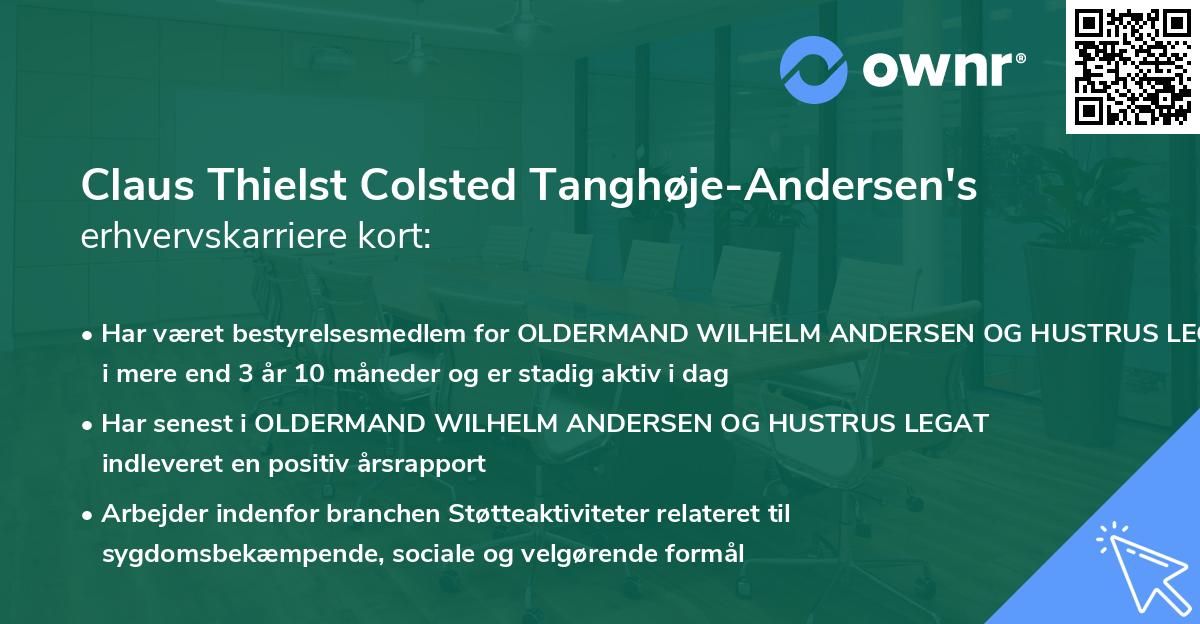 Claus Thielst Colsted Tanghøje-Andersen's erhvervskarriere kort