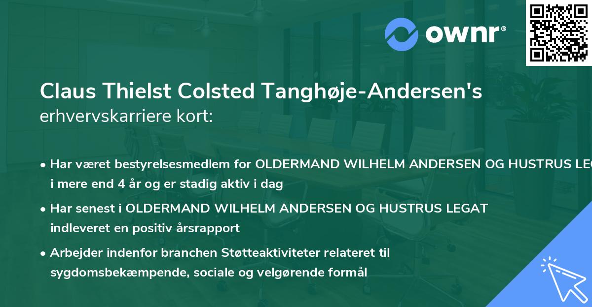 Claus Thielst Colsted Tanghøje-Andersen's erhvervskarriere kort