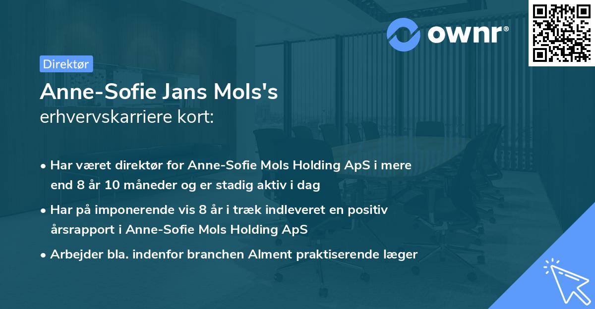 Anne-Sofie Jans Mols's erhvervskarriere kort