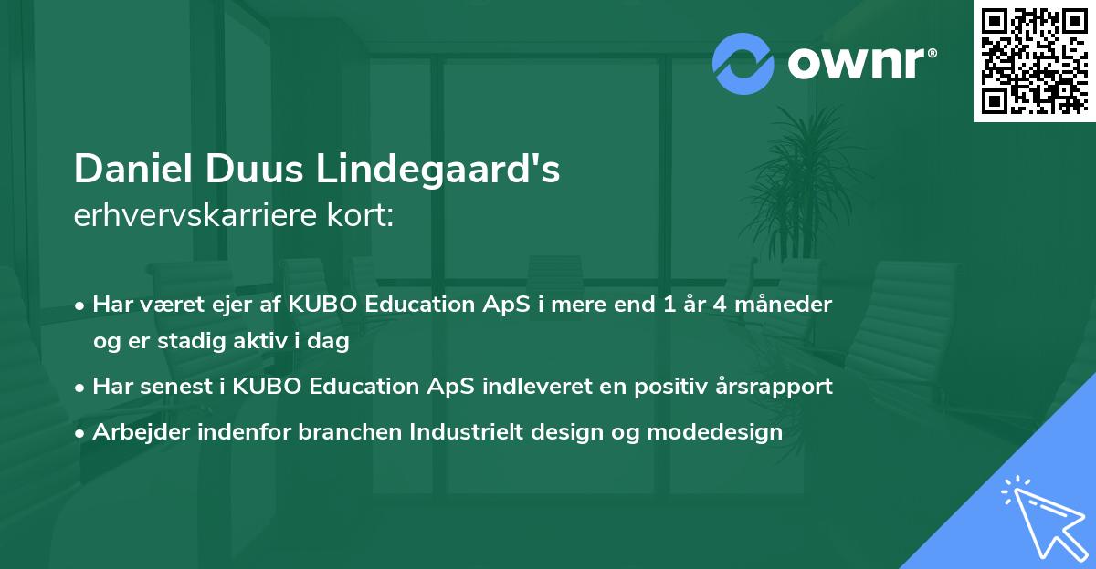 Daniel Duus Lindegaard's erhvervskarriere kort