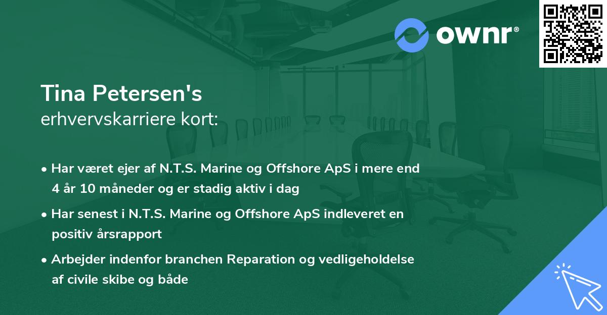 Tina Petersen's erhvervskarriere kort