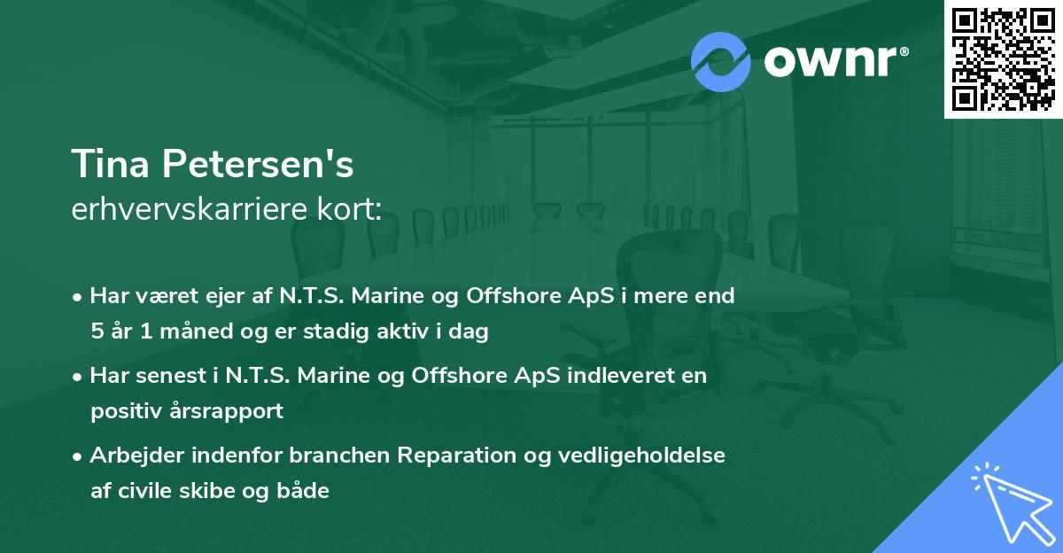 Tina Petersen's erhvervskarriere kort