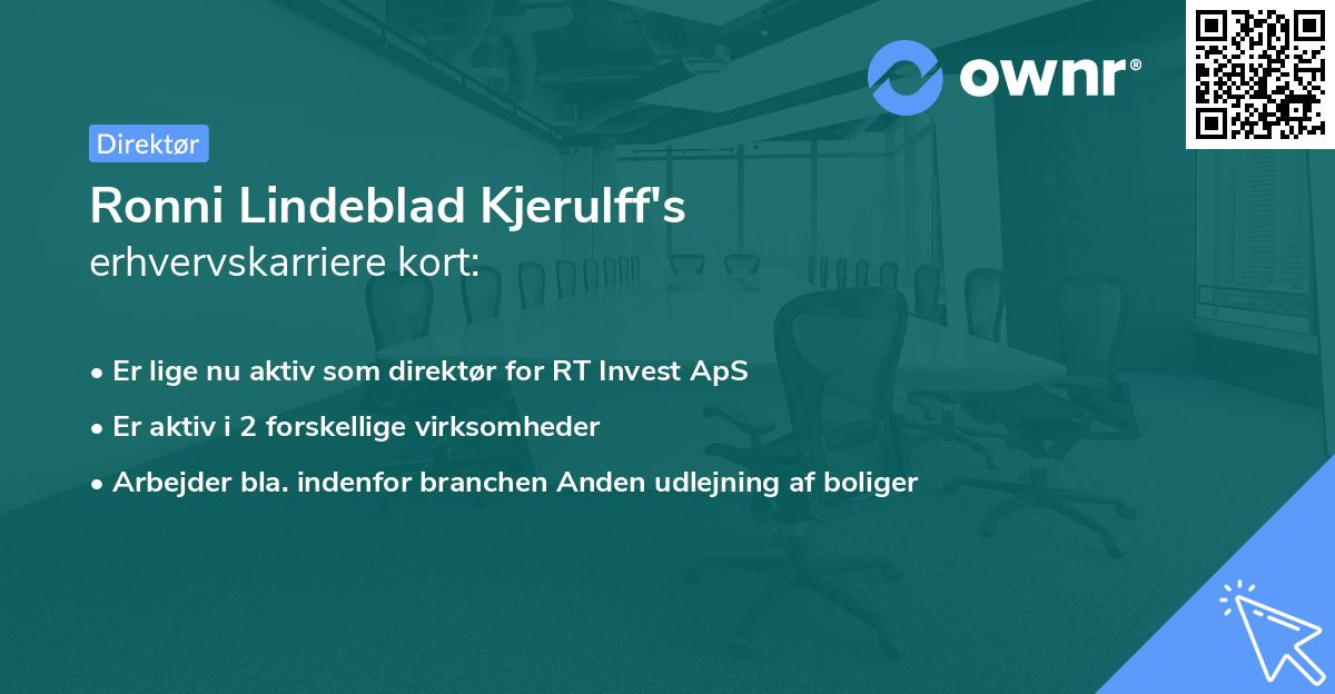 Ronni Lindeblad Kjerulff's erhvervskarriere kort