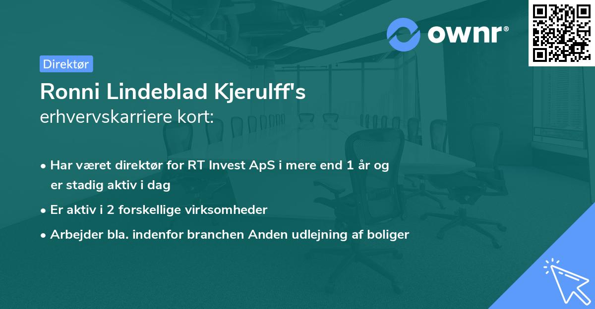 Ronni Lindeblad Kjerulff's erhvervskarriere kort