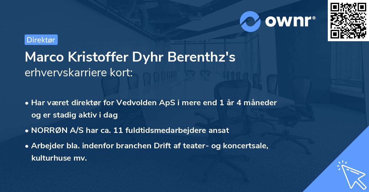 Marco Kristoffer Dyhr Berenthz's erhvervskarriere kort