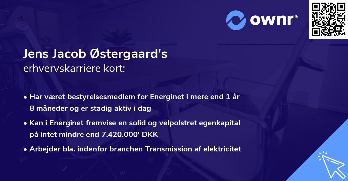 Jens Jacob Østergaard's erhvervskarriere kort