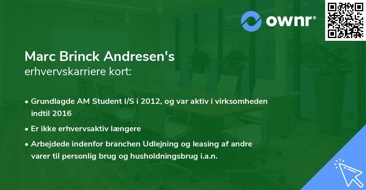Marc Brinck Andresen's erhvervskarriere kort
