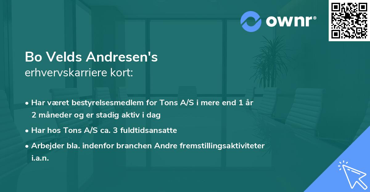 Bo Velds Andresen's erhvervskarriere kort