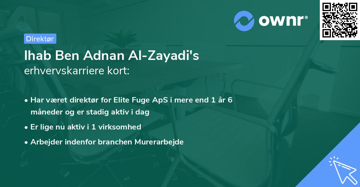 Ihab Ben Adnan Al-Zayadi's erhvervskarriere kort