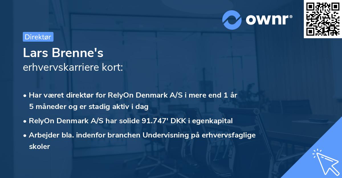 Lars Brenne's erhvervskarriere kort