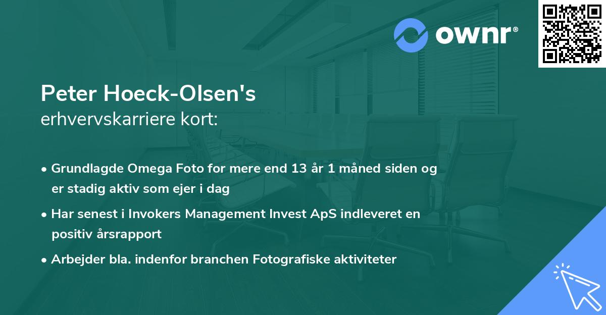 Peter Hoeck-Olsen's erhvervskarriere kort
