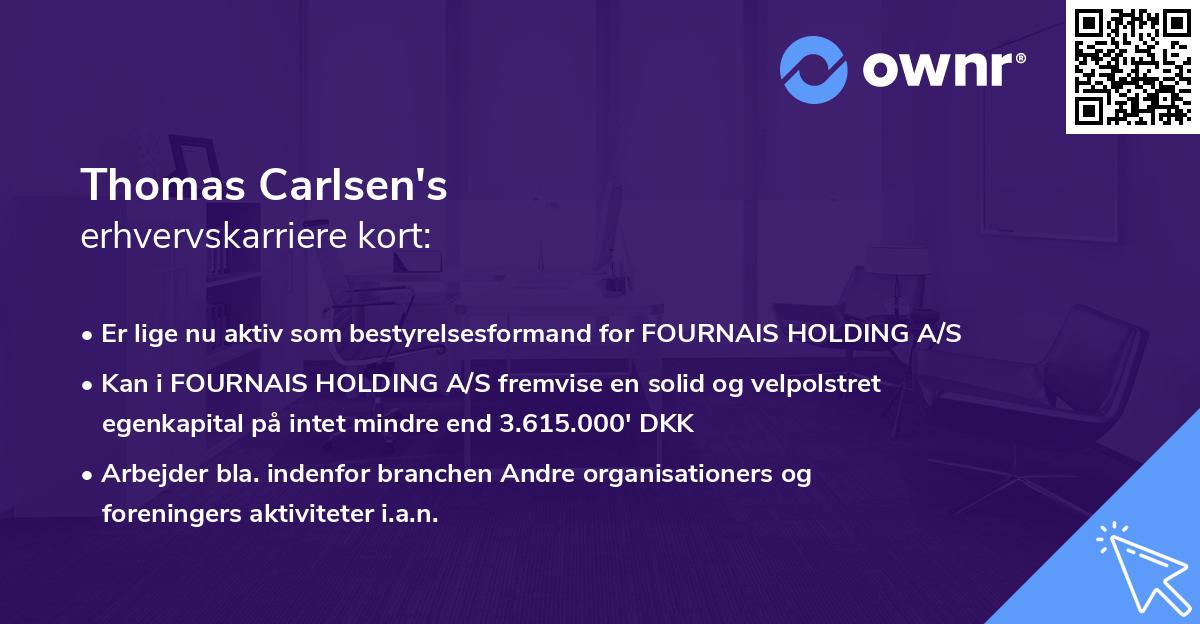Thomas Carlsen's erhvervskarriere kort