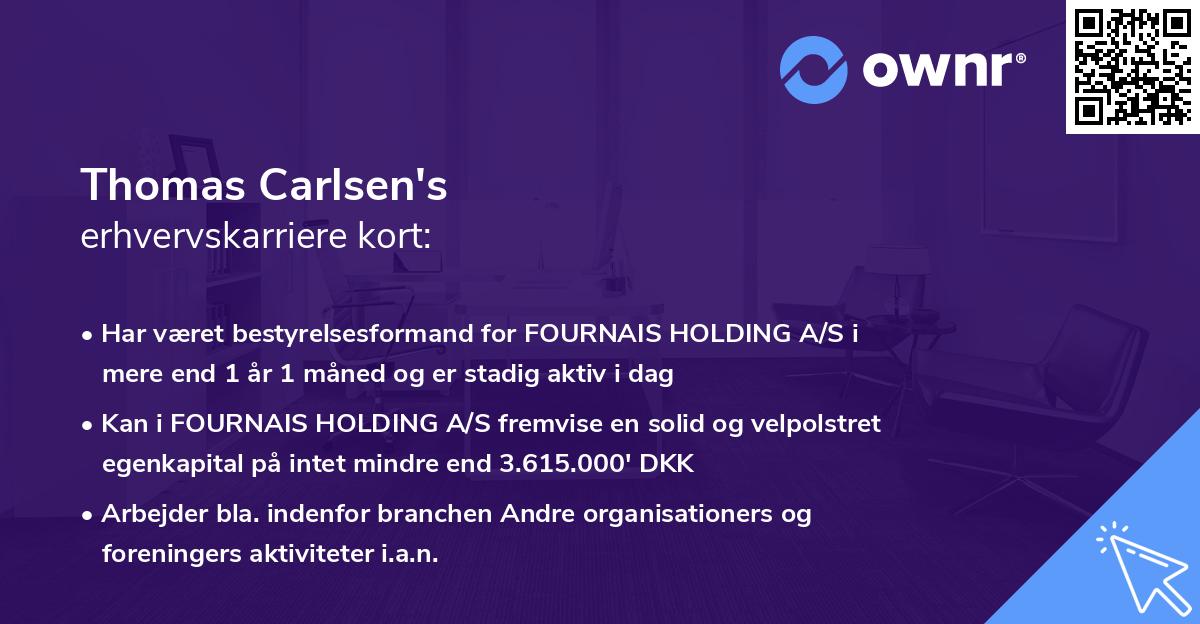 Thomas Carlsen's erhvervskarriere kort