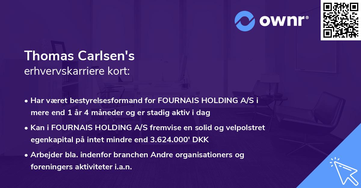 Thomas Carlsen's erhvervskarriere kort
