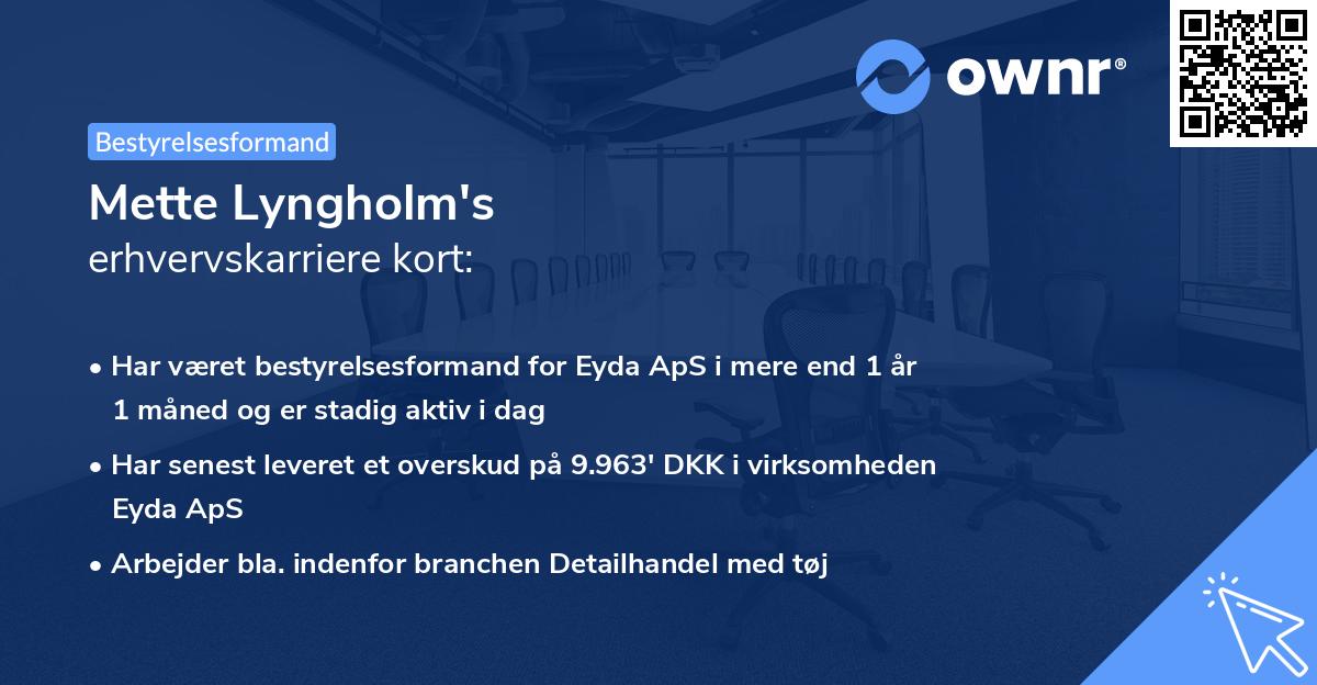 Mette Lyngholm's erhvervskarriere kort