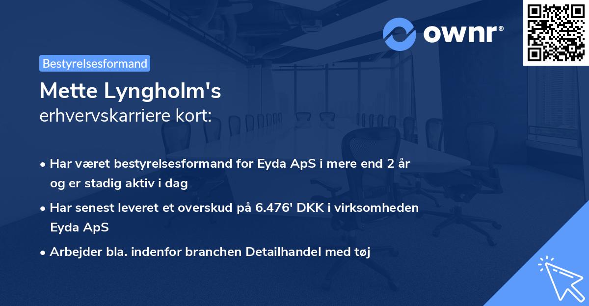 Mette Lyngholm's erhvervskarriere kort