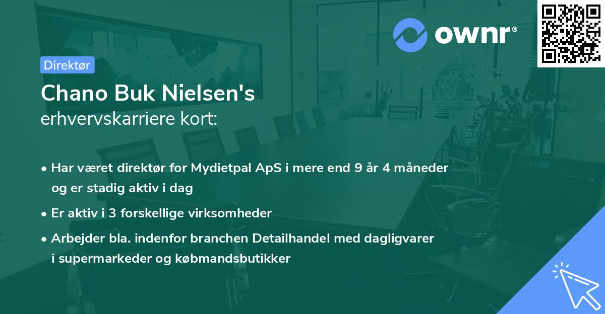 Chano Buk Nielsen's erhvervskarriere kort