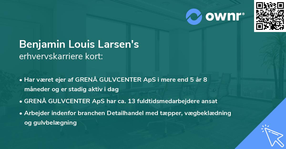Benjamin Louis Larsen's erhvervskarriere kort