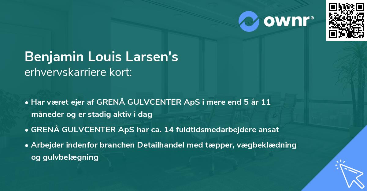 Benjamin Louis Larsen's erhvervskarriere kort