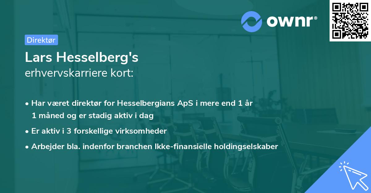 Lars Hesselberg's erhvervskarriere kort