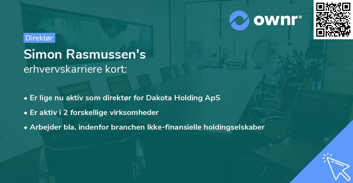 Simon Rasmussen's erhvervskarriere kort