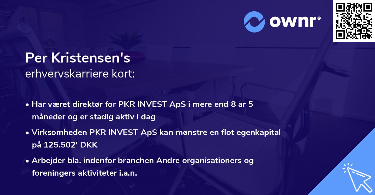 Per Kristensen's erhvervskarriere kort