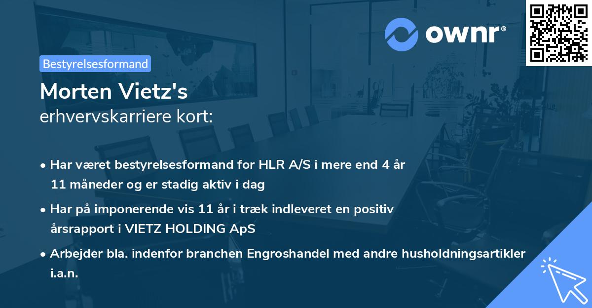 Morten Vietz's erhvervskarriere kort