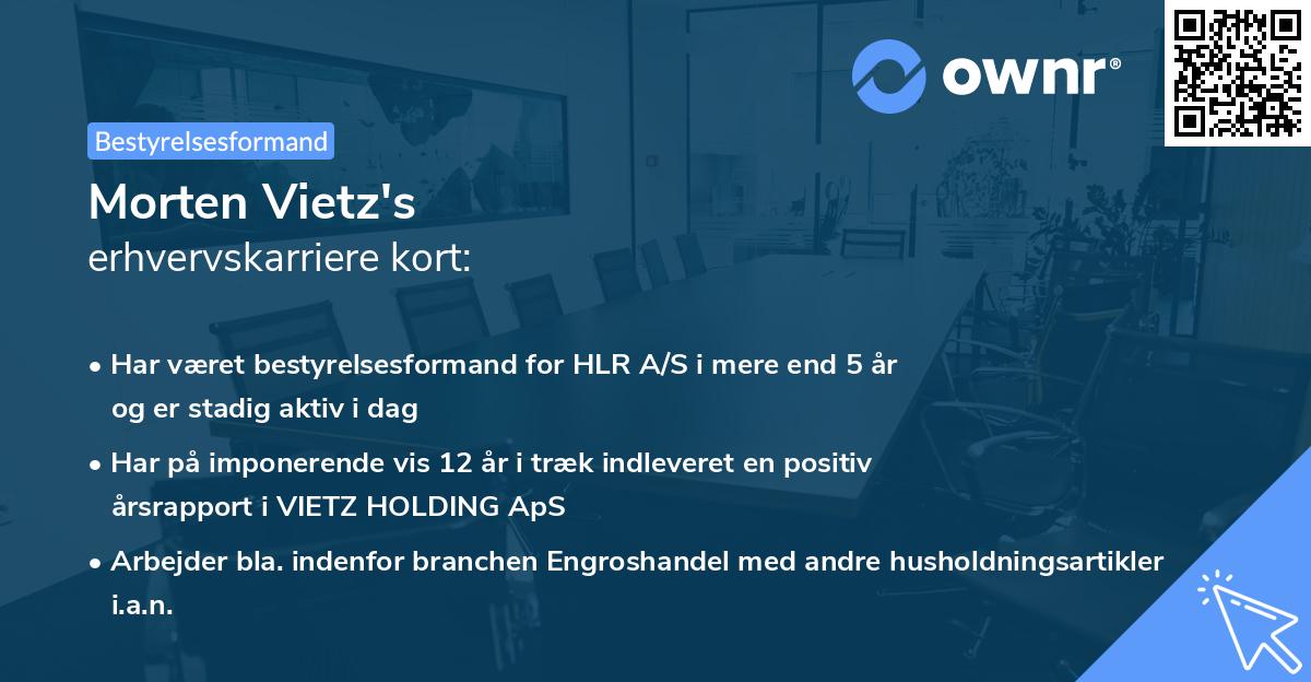 Morten Vietz's erhvervskarriere kort