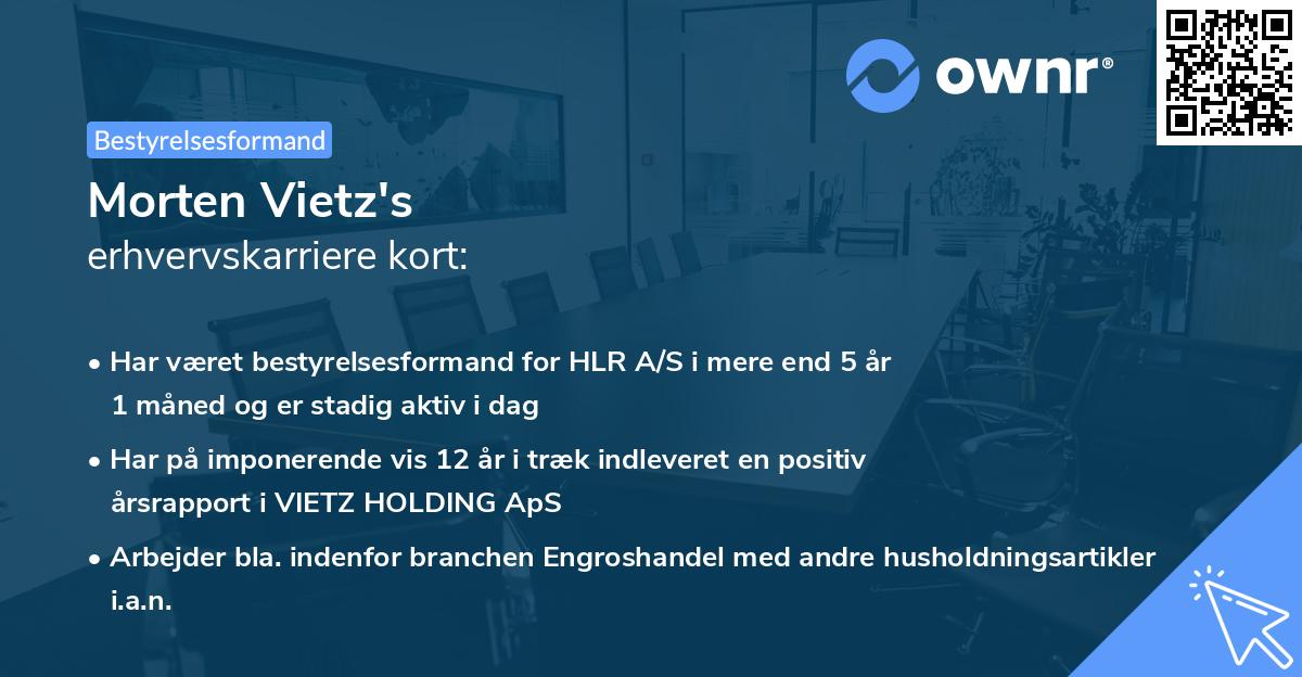 Morten Vietz's erhvervskarriere kort
