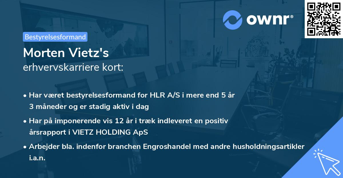 Morten Vietz's erhvervskarriere kort