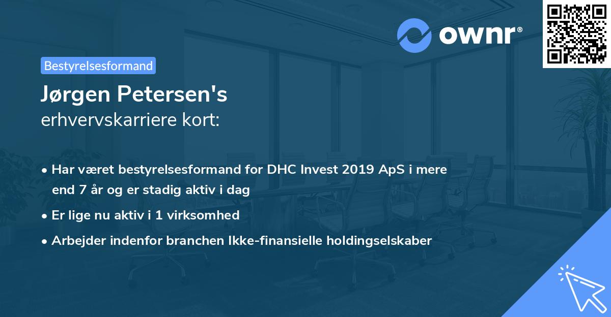 Jørgen Petersen's erhvervskarriere kort
